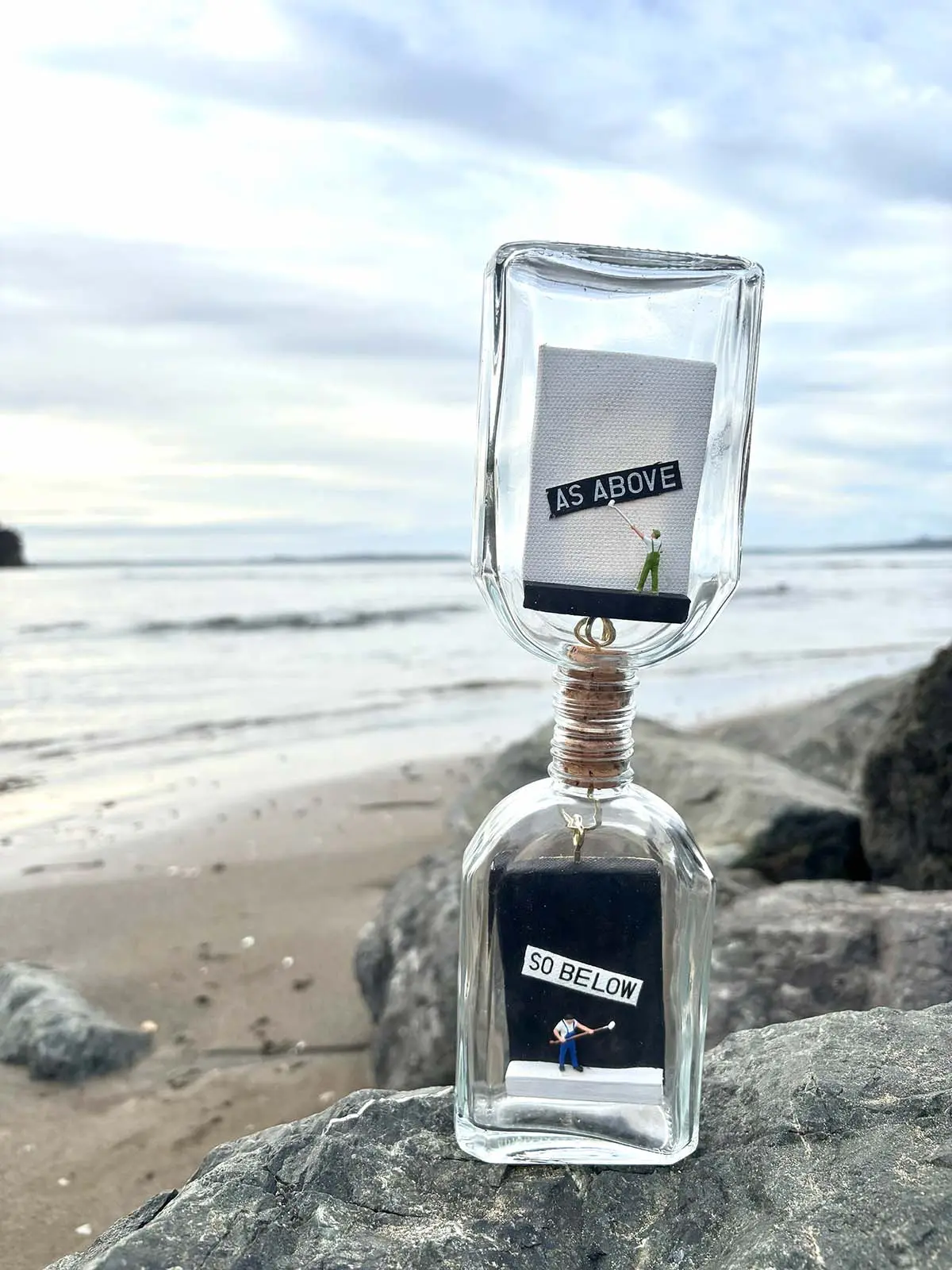 As Above So Below, bottle art by Mini Curiosities