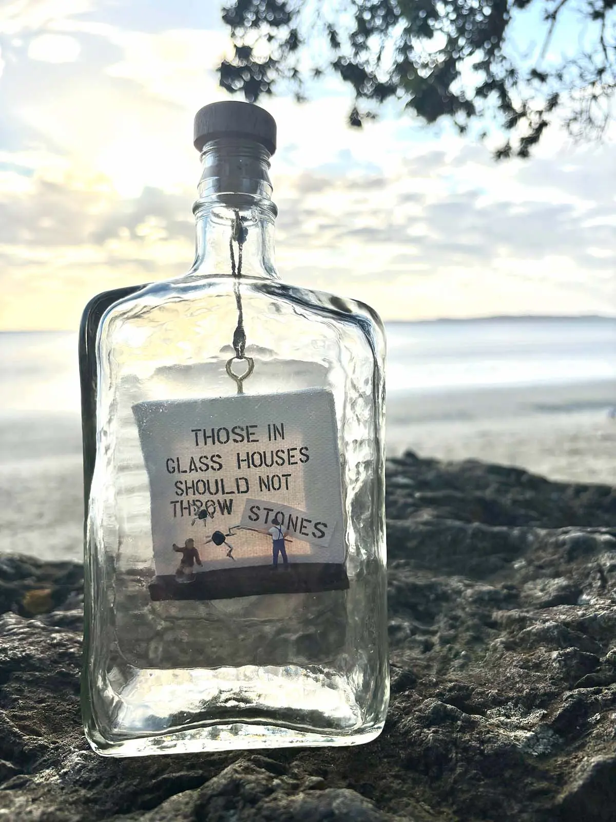 Glass Houses, bottle art by Mini Curiosities