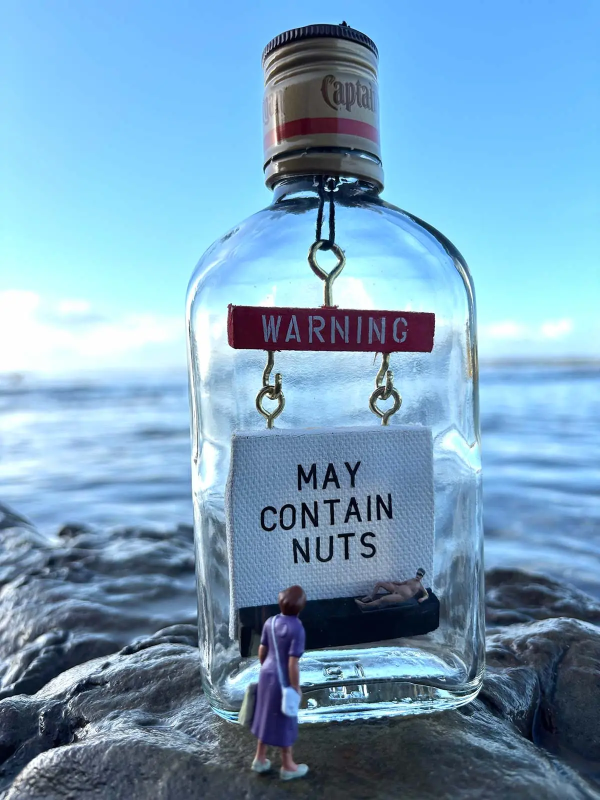 May Contain Nuts, bottle art by Mini Curiosities