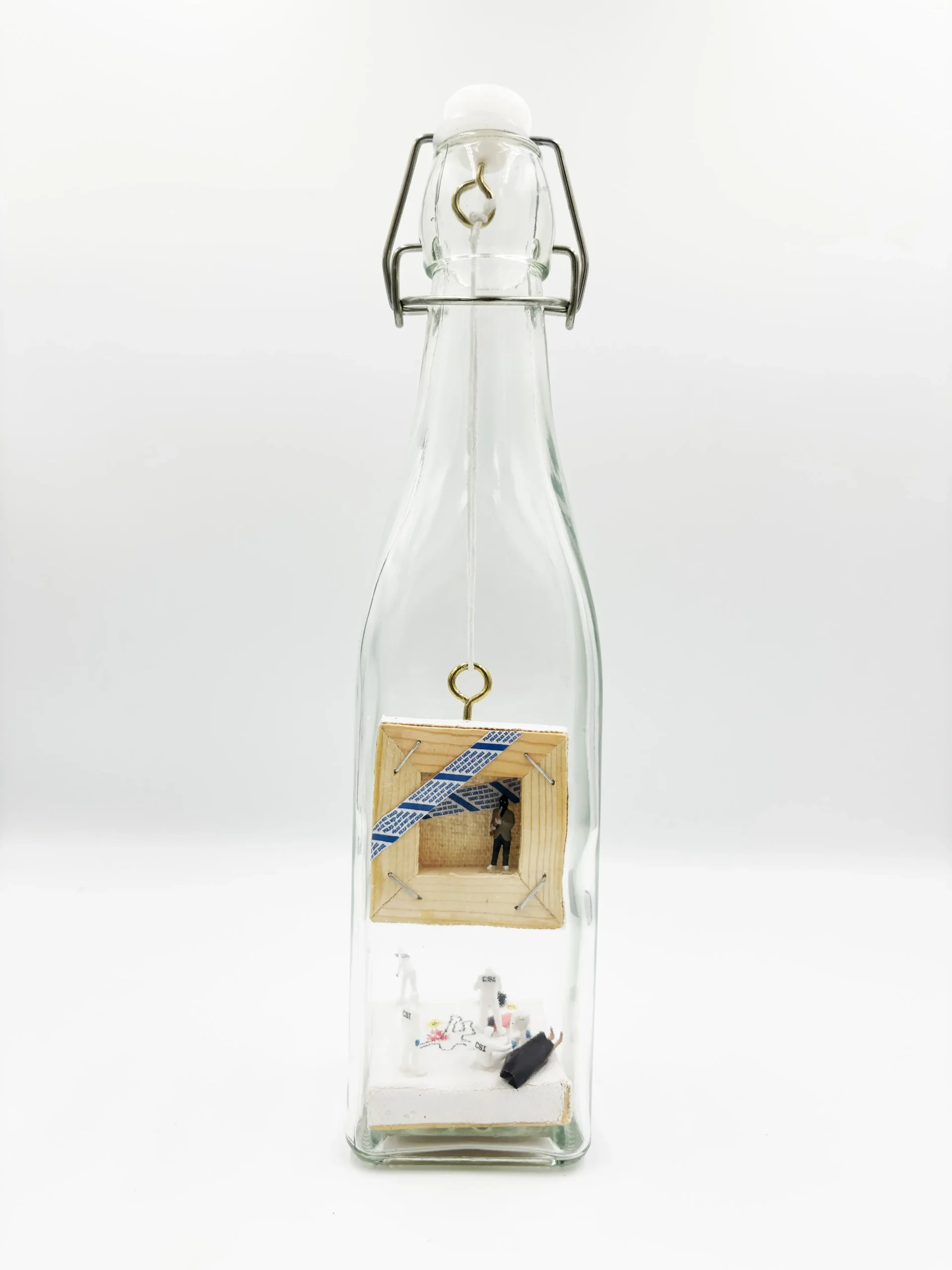 Restricted Area, bottle art by Mini Curiosities, back view